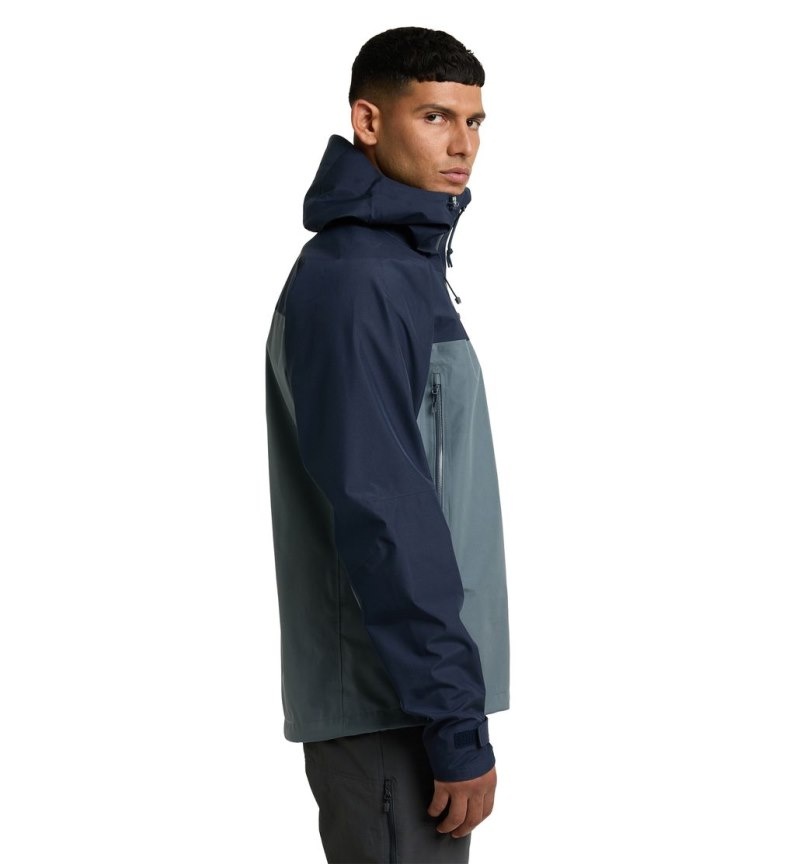 Men's Haglöfs ROC Flash GTX Jacket Windbreaker Blue / Blue Canada | KO04-924