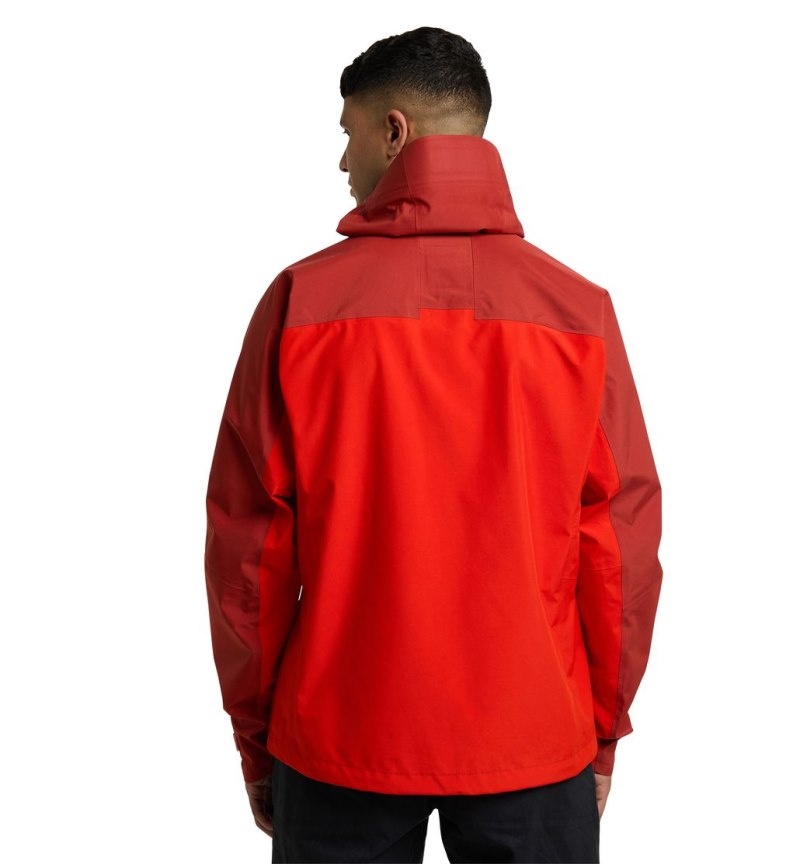 Men's Haglöfs ROC Flash GTX Jacket Windbreaker Red / Corrosion Canada | GY82-261