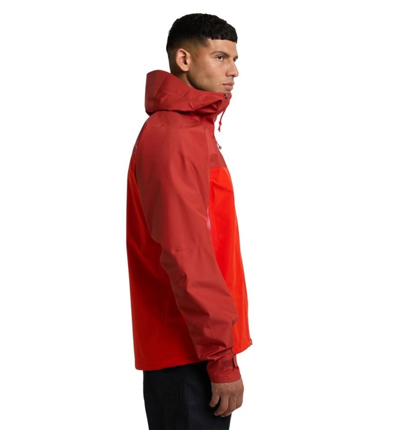 Men's Haglöfs ROC Flash GTX Jacket Windbreaker Red / Corrosion Canada | GY82-261