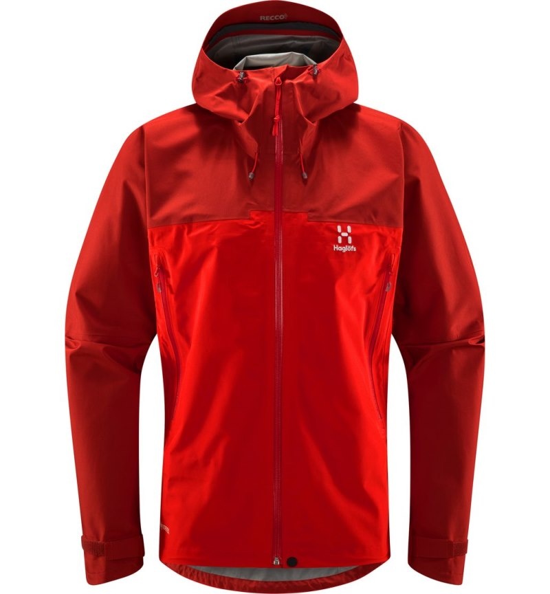 Men's Haglöfs ROC Flash GTX Jacket Windbreaker Red / Corrosion Canada | GY82-261