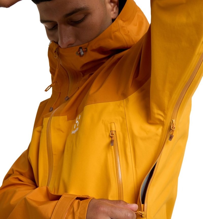 Men's Haglöfs ROC Flash GTX Jacket Windbreaker Yellow / Yellow Canada | UI38-151