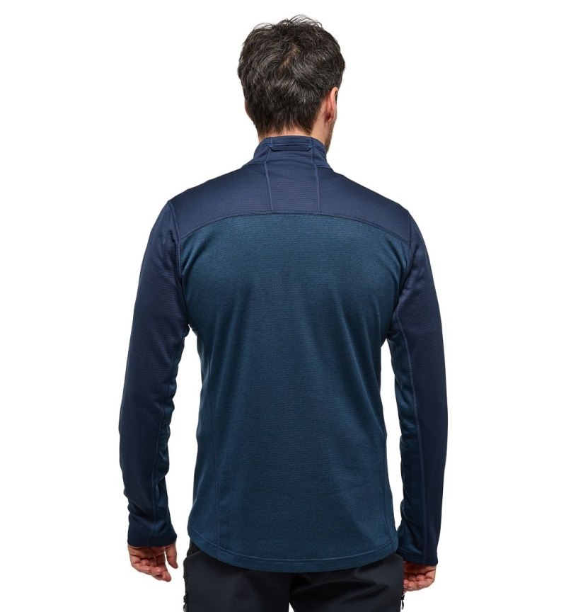 Men's Haglöfs ROC Flash Mid Halfzip Fleece Jackets Blue Canada | NR43-167