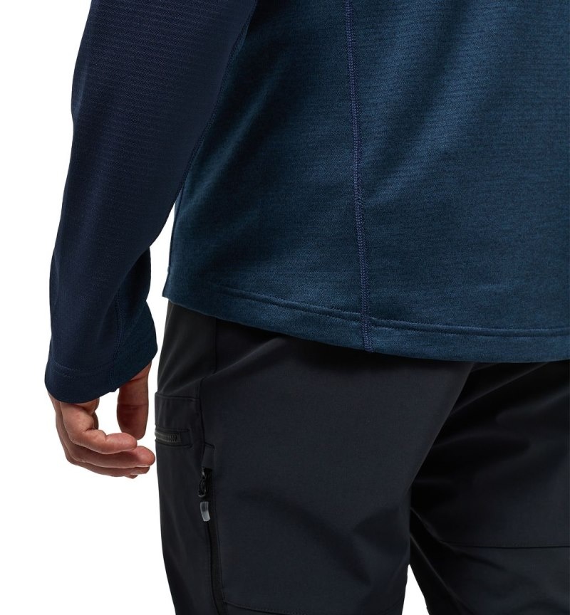 Men's Haglöfs ROC Flash Mid Halfzip Fleece Jackets Blue Canada | NR43-167