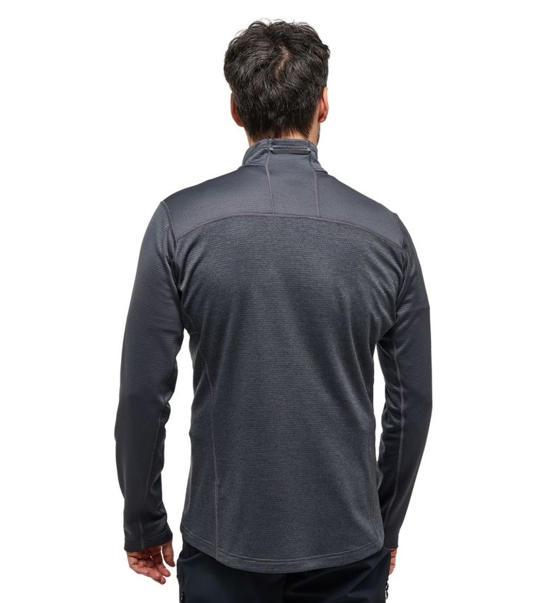 Men's Haglöfs ROC Flash Mid Halfzip Fleece Jackets Magnetite Canada | IM65-362