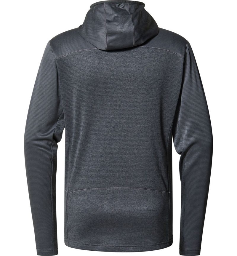 Men's Haglöfs ROC Flash Mid Hood Fleece Jackets Magnetite Canada | YV97-479