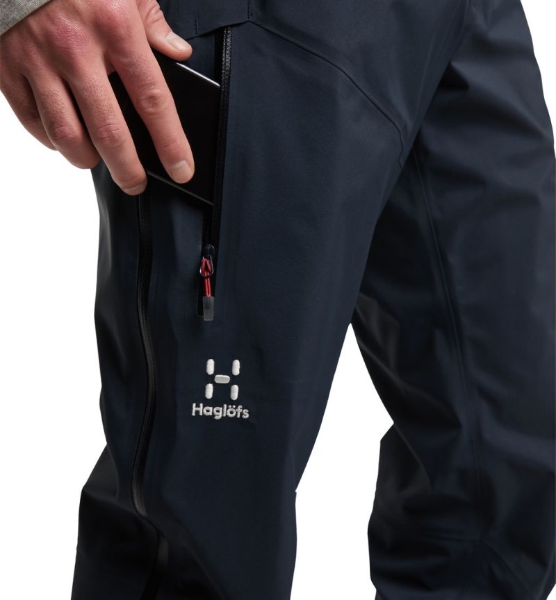 Men's Haglöfs ROC GTX Pant Waterproof Trousers Blue Canada | UQ26-646