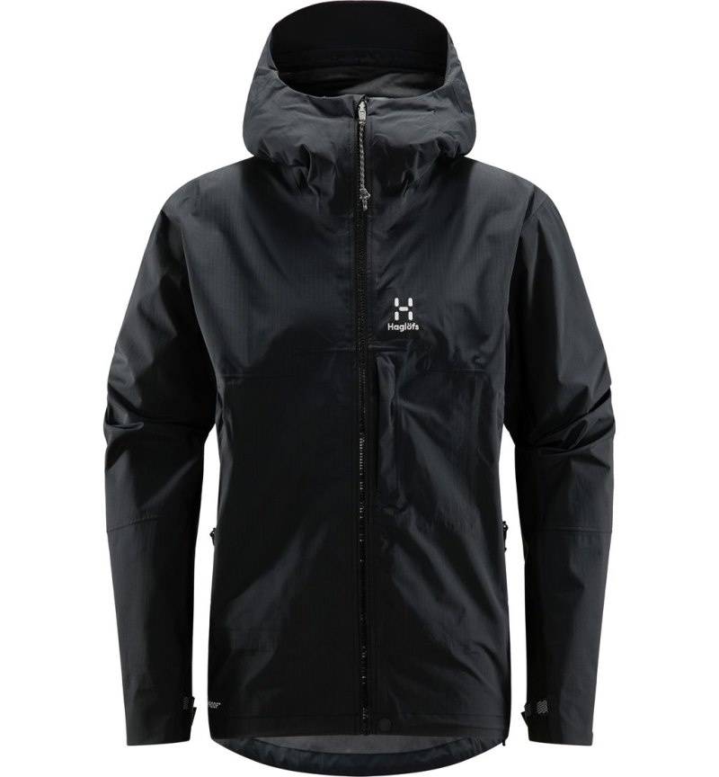 Men's Haglöfs ROC Mono Proof Jacket Windbreaker Black Canada | EF77-992