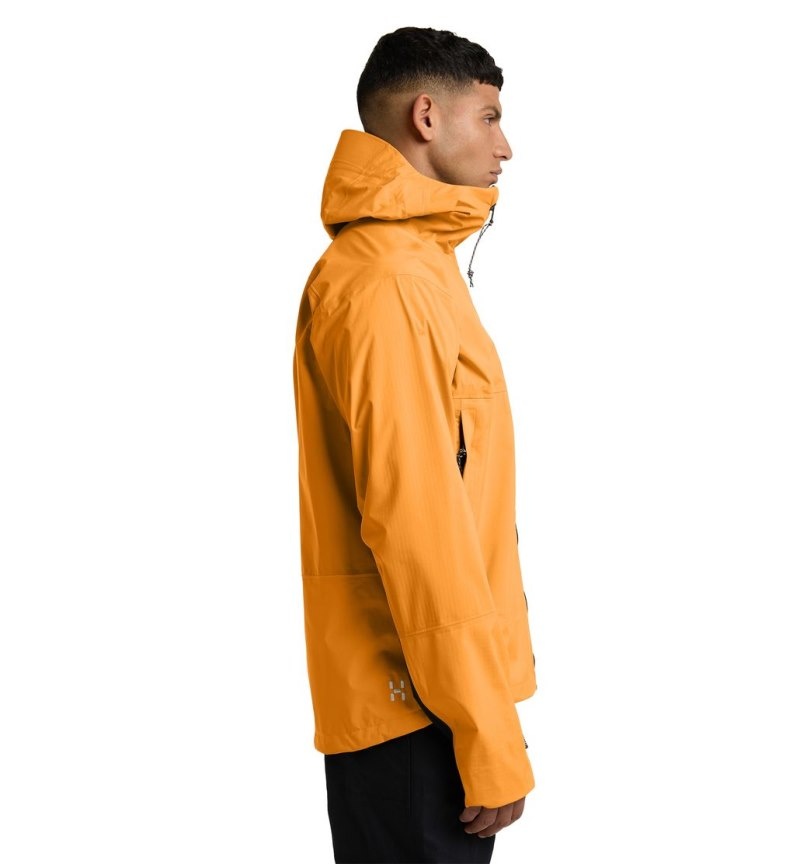 Men's Haglöfs ROC Mono Proof Jacket Windbreaker Yellow Canada | QG30-560