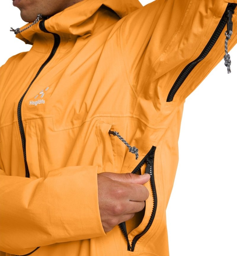 Men's Haglöfs ROC Mono Proof Jacket Windbreaker Yellow Canada | QG30-560