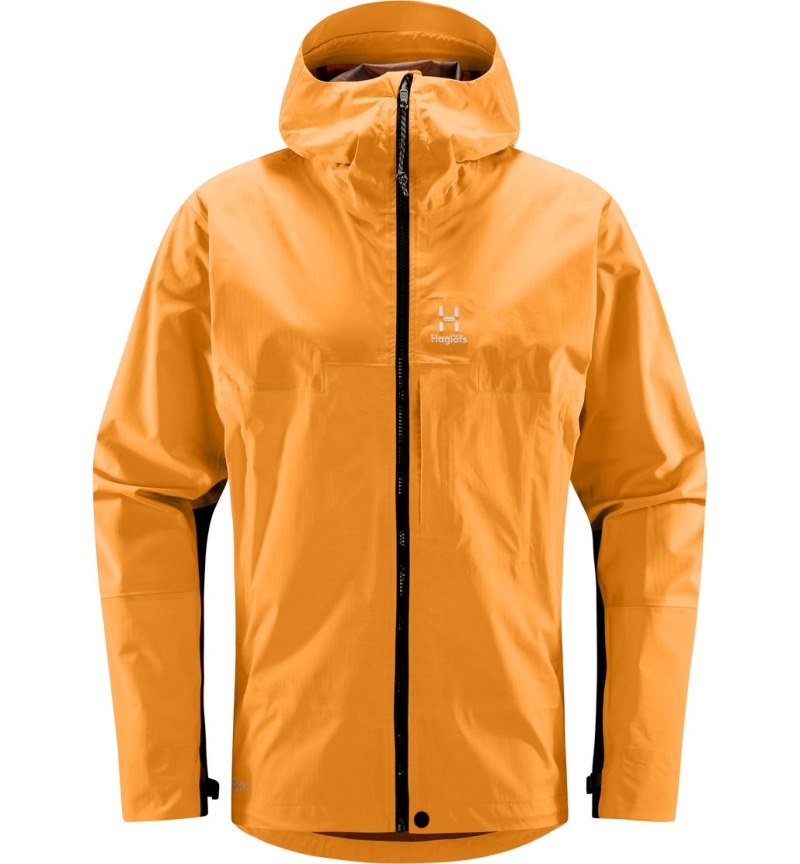 Men's Haglöfs ROC Mono Proof Jacket Windbreaker Yellow Canada | QG30-560