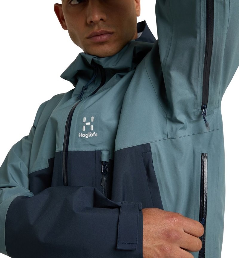 Men's Haglöfs ROC Sloper Proof Jacket Windbreaker Blue / Blue Canada | OW66-924