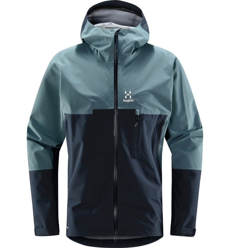 Men's Haglöfs ROC Sloper Proof Jacket Windbreaker Blue / Blue Canada | OW66-924