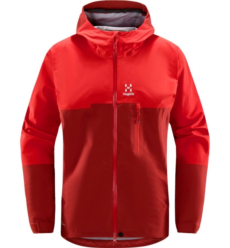 Men's Haglöfs ROC Sloper Proof Jacket Windbreaker Red / Corrosion Canada | XB63-358