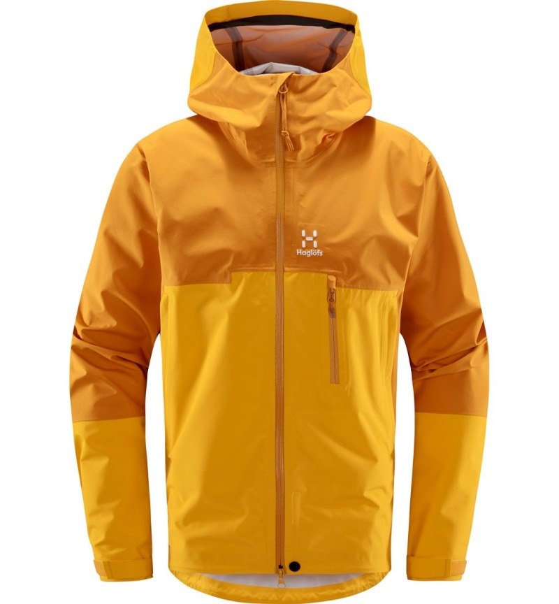 Men's Haglöfs ROC Sloper Proof Jacket Windbreaker Yellow / Yellow Canada | CN50-961