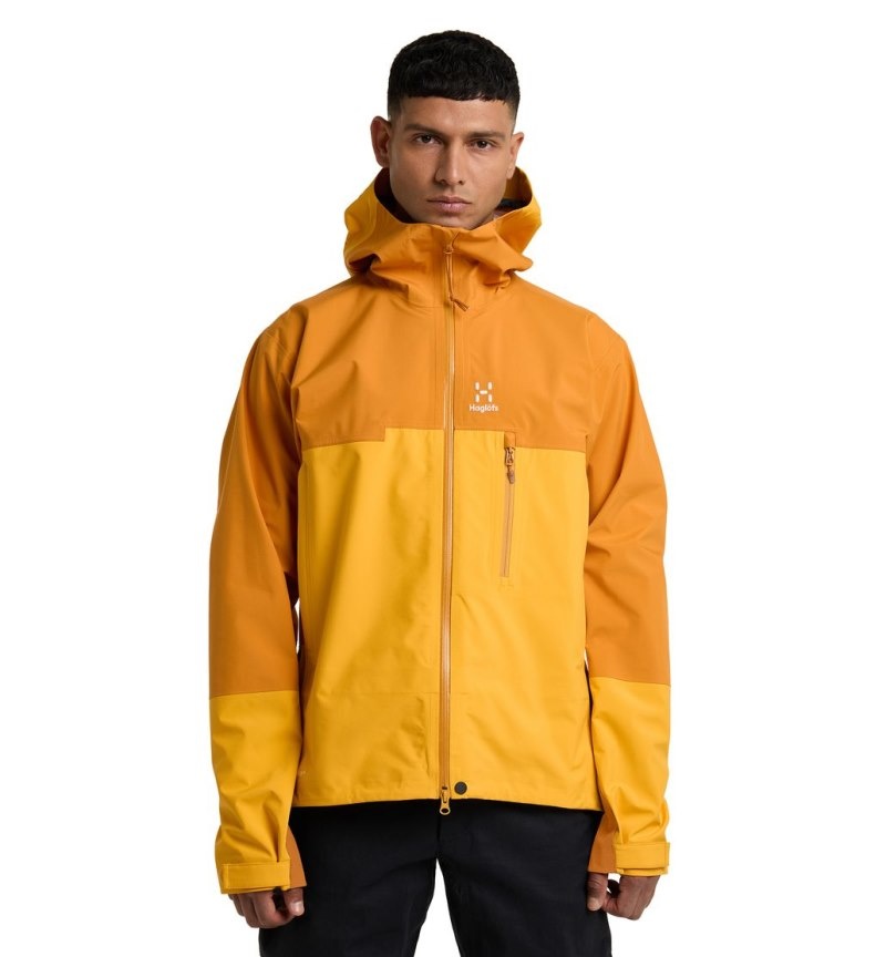 Men\'s Haglöfs ROC Sloper Proof Jacket Windbreaker Yellow / Yellow Canada | CN50-961