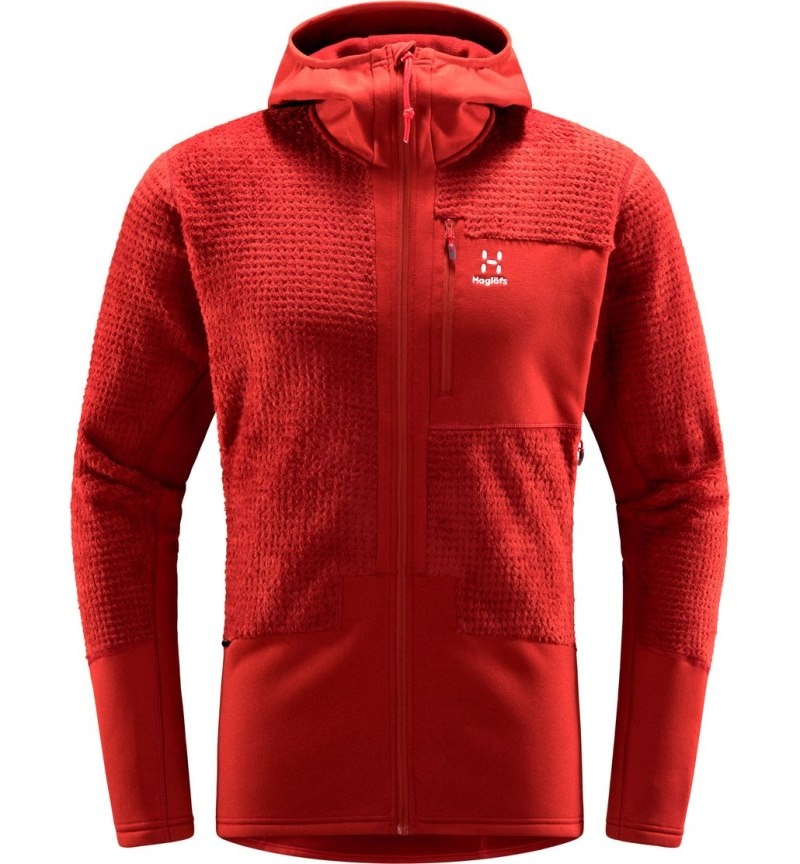 Men's Haglöfs ROC Spitz Mid Hood Fleece Jackets Corrosion Canada | GQ81-095