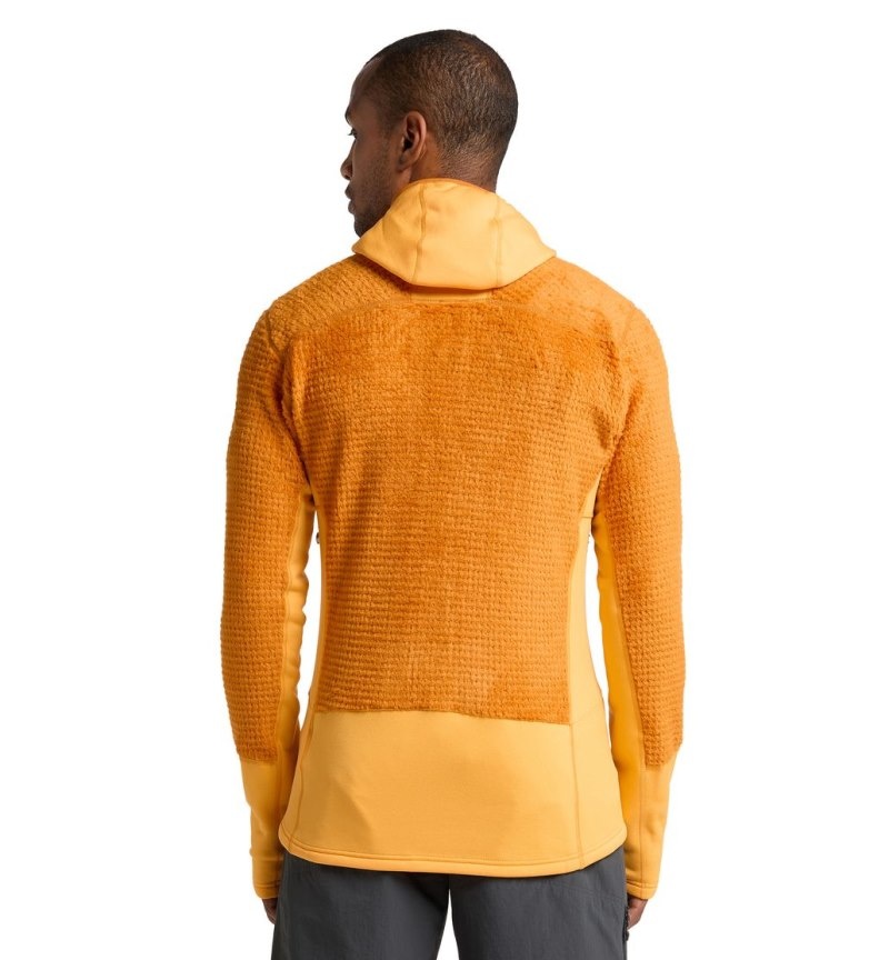 Men's Haglöfs ROC Spitz Mid Hood Fleece Jackets Yellow / Yellow Canada | YI42-405