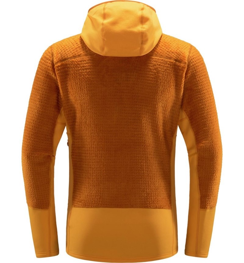 Men's Haglöfs ROC Spitz Mid Hood Fleece Jackets Yellow / Yellow Canada | YI42-405