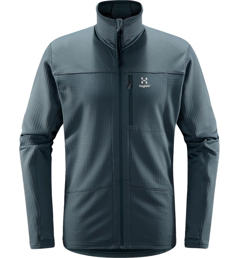 Men's Haglöfs ROC Spitz Mid Jacket Fleece Jackets Blue Canada | RK60-545