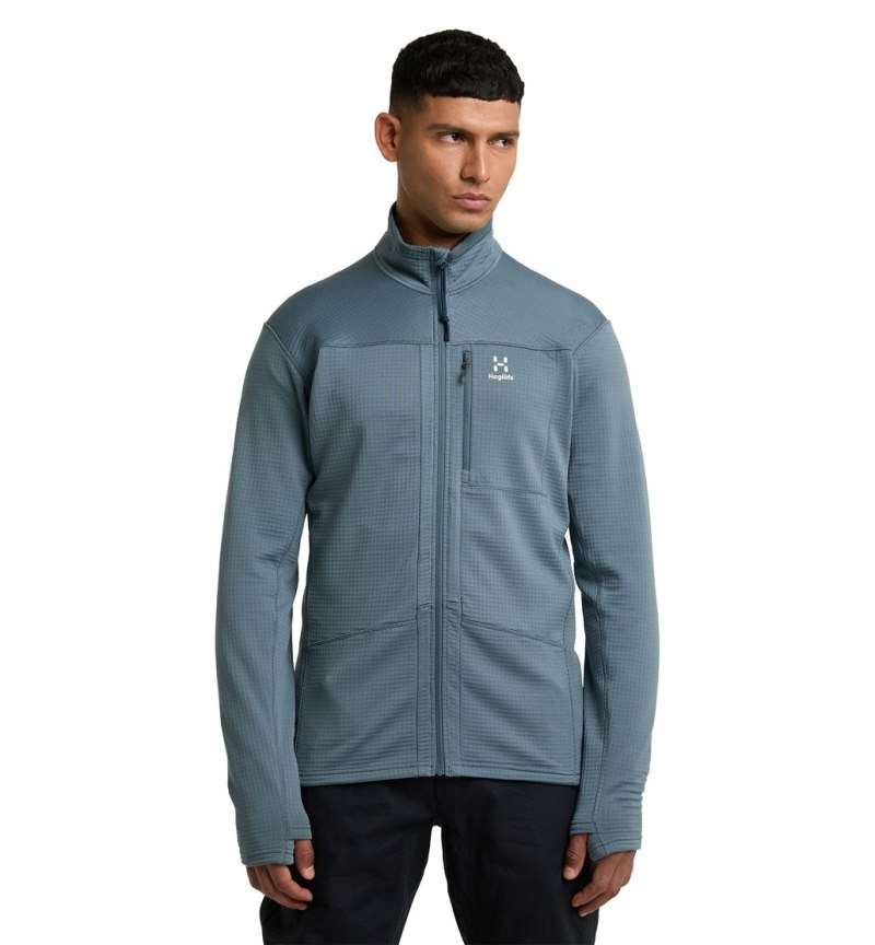 Men\'s Haglöfs ROC Spitz Mid Jacket Fleece Jackets Blue Canada | RK60-545