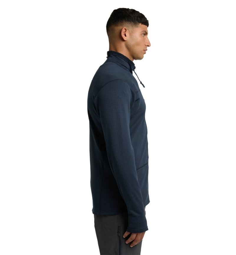 Men's Haglöfs ROC Spitz Mid Jacket Fleece Jackets Blue Canada | EV86-106