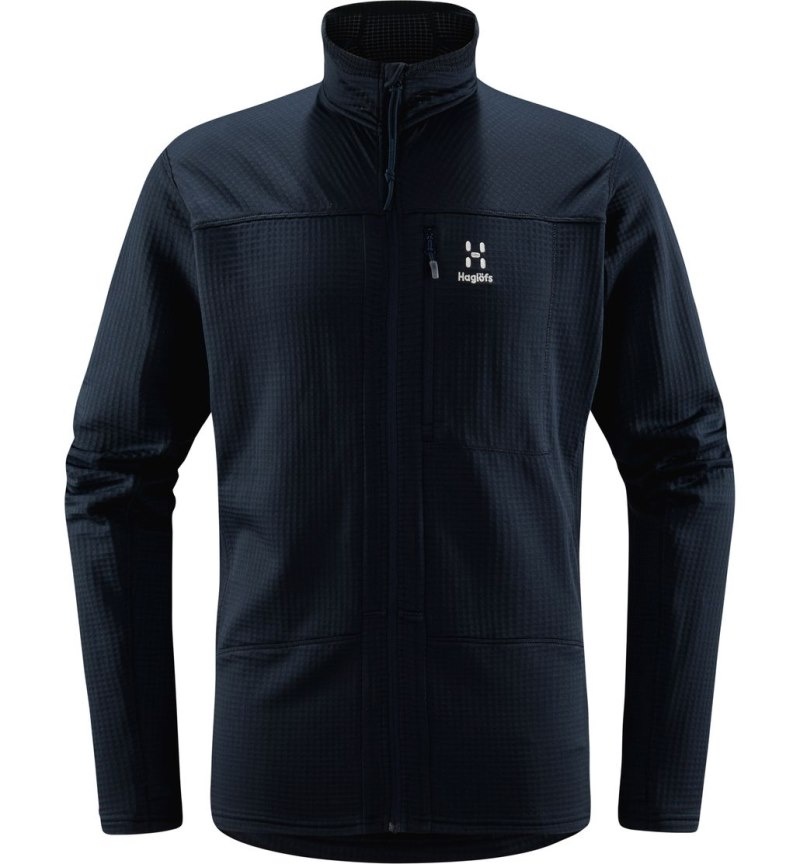 Men's Haglöfs ROC Spitz Mid Jacket Fleece Jackets Blue Canada | EV86-106