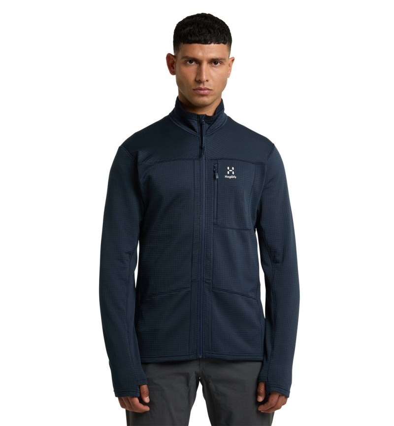 Men\'s Haglöfs ROC Spitz Mid Jacket Fleece Jackets Blue Canada | EV86-106