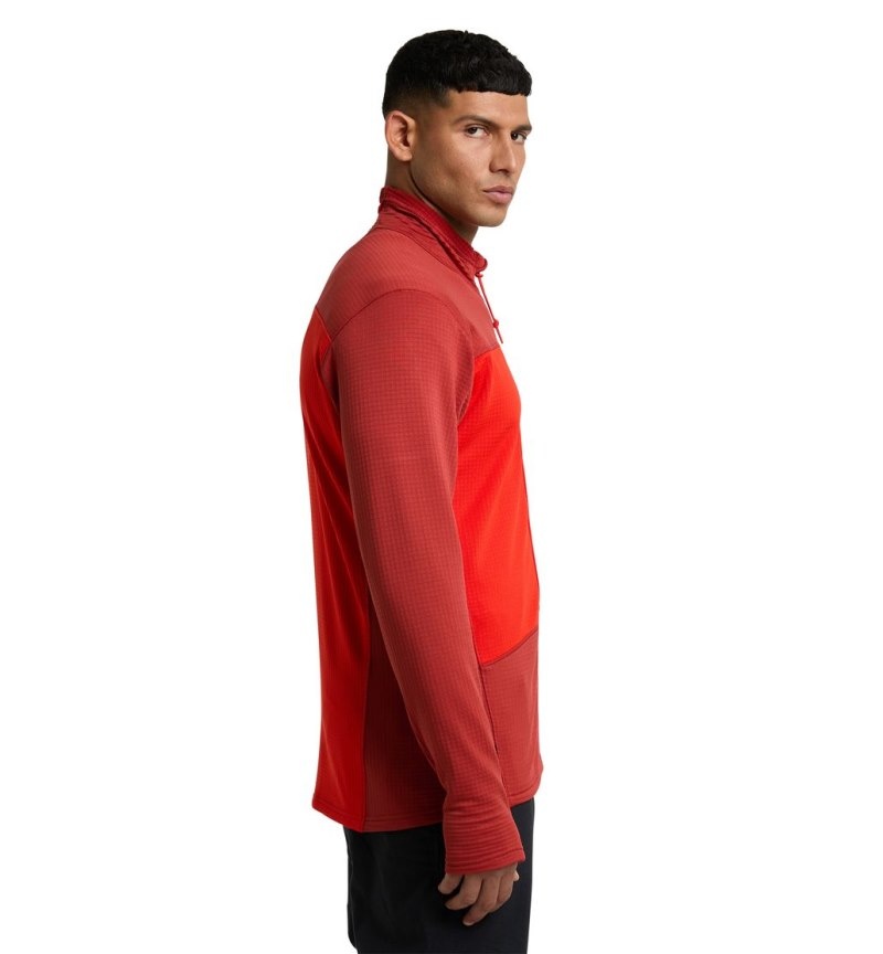 Men's Haglöfs ROC Spitz Mid Jacket Fleece Jackets Red / Corrosion Canada | KM34-785