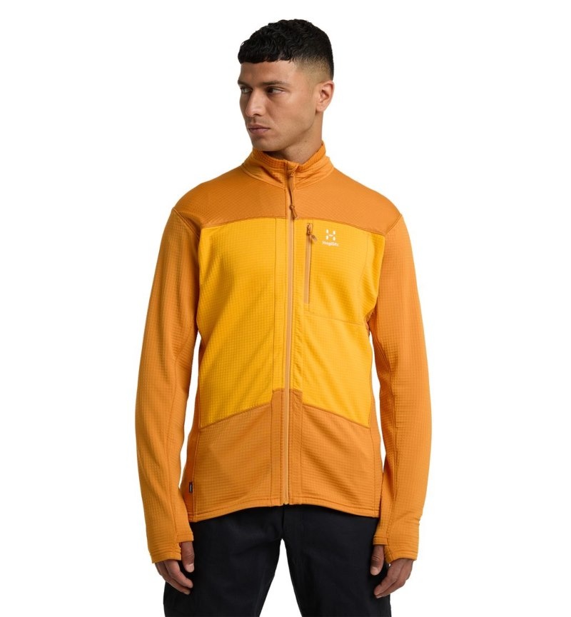 Men's Haglöfs ROC Spitz Mid Jacket Fleece Jackets Yellow / Yellow Canada | CZ68-879