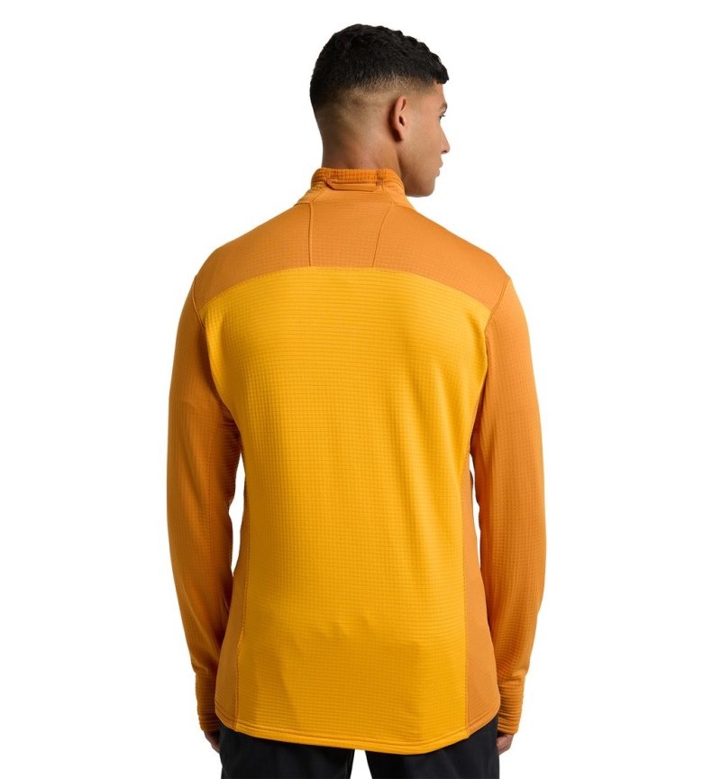 Men's Haglöfs ROC Spitz Mid Jacket Fleece Jackets Yellow / Yellow Canada | CZ68-879