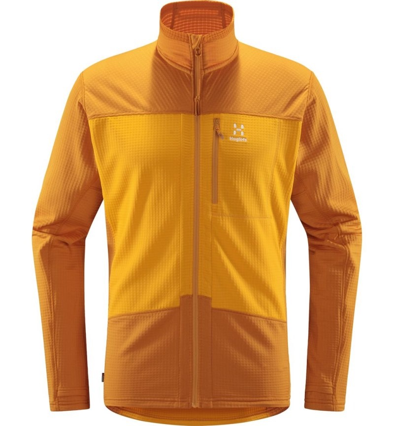 Men's Haglöfs ROC Spitz Mid Jacket Fleece Jackets Yellow / Yellow Canada | CZ68-879