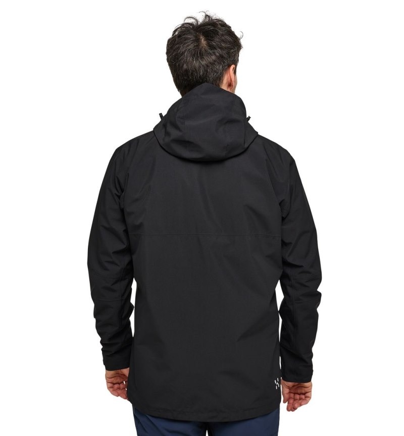 Men's Haglöfs Reed GTX Parka Windbreaker Black Canada | OH47-568