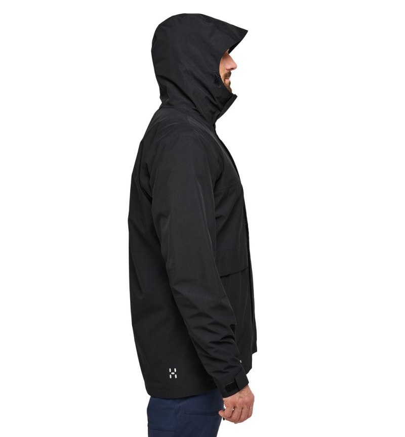 Men's Haglöfs Reed GTX Parka Windbreaker Black Canada | OH47-568