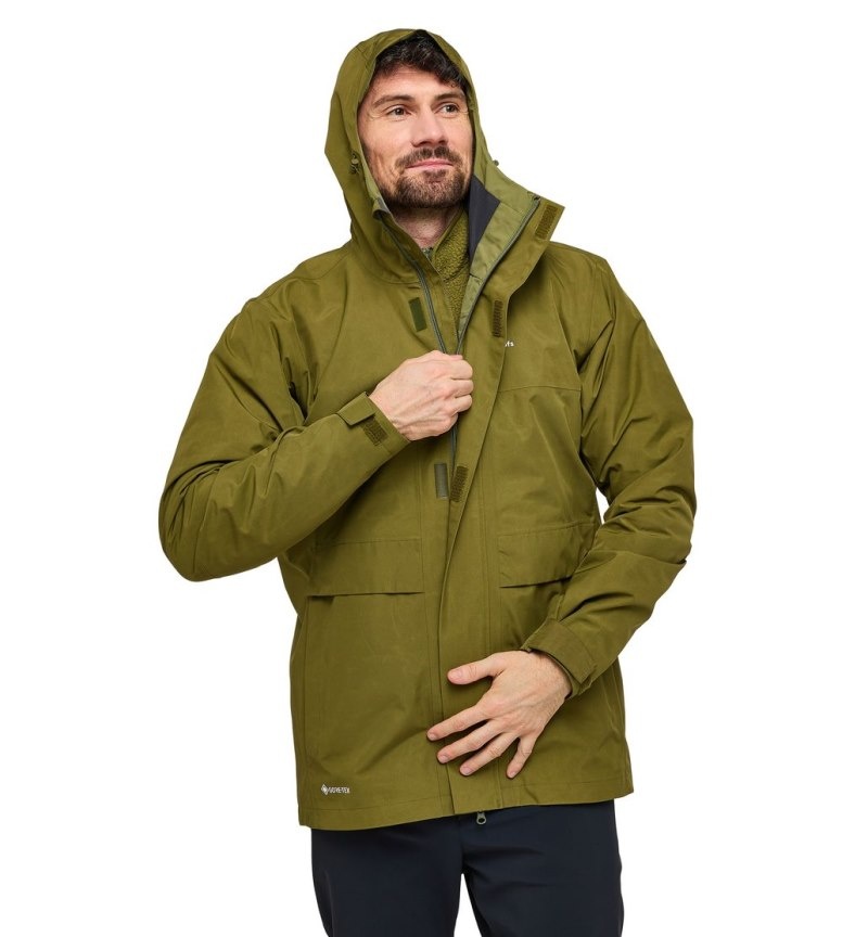 Men's Haglöfs Reed GTX Parka Windbreaker Olive Green Canada | CO94-137