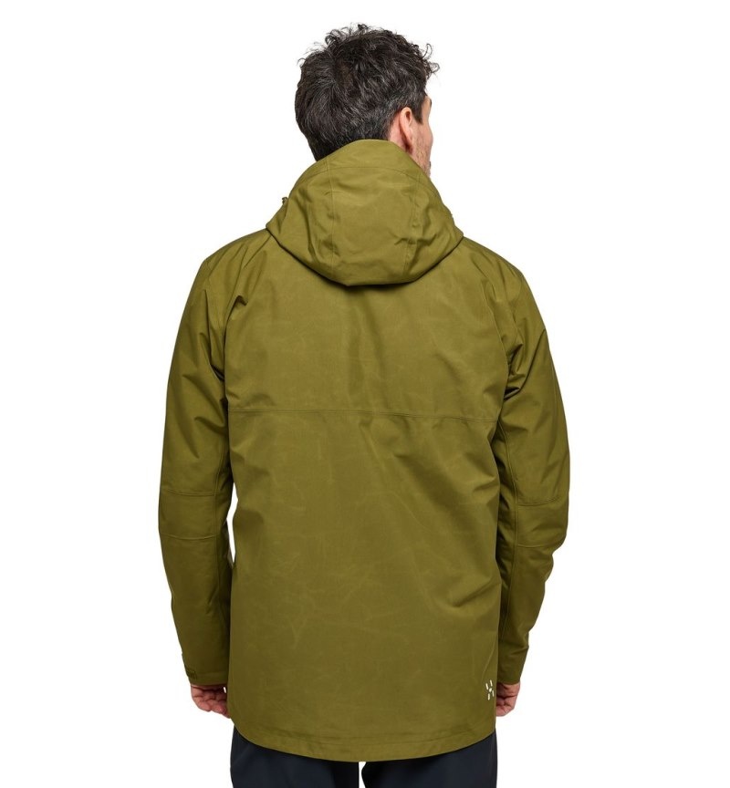 Men's Haglöfs Reed GTX Parka Windbreaker Olive Green Canada | CO94-137