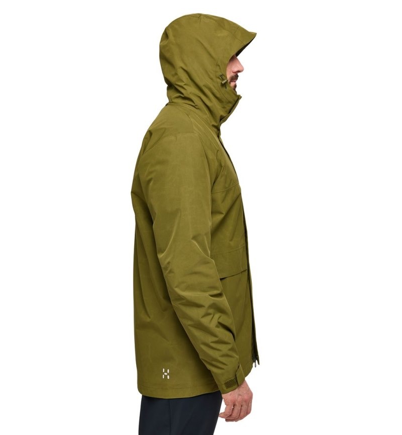 Men's Haglöfs Reed GTX Parka Windbreaker Olive Green Canada | CO94-137