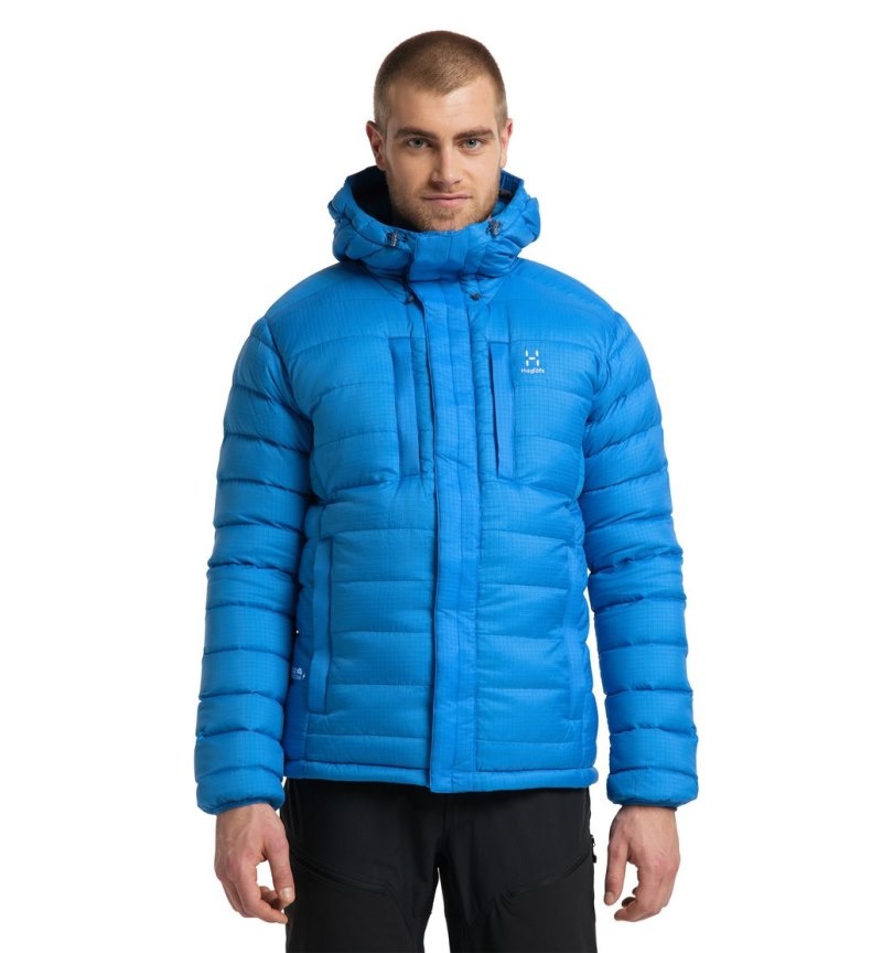 Men\'s Haglöfs Reliable Down Hood Insulated Jackets Blue Canada | QS09-045