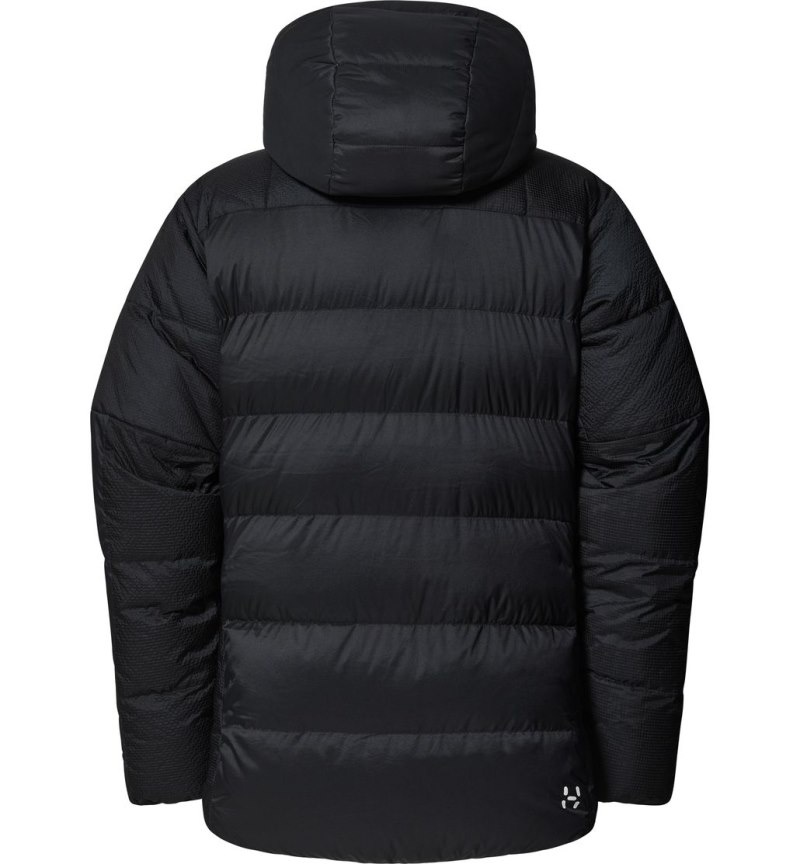 Men's Haglöfs Riksgränsen Down 850 Hood Insulated Jackets Black Canada | GI02-370