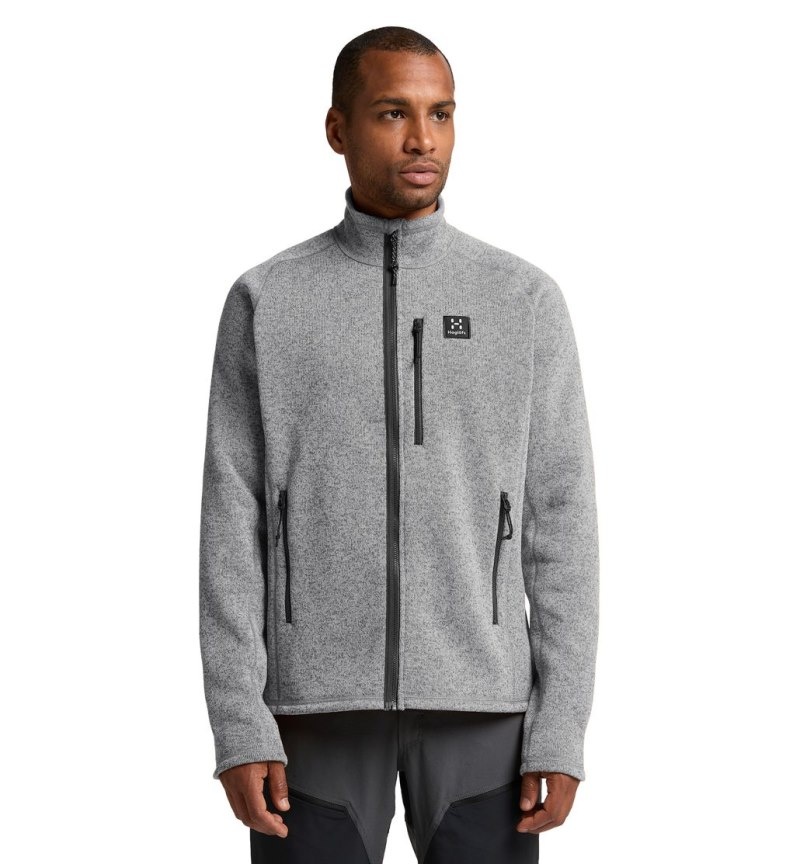 Men's Haglöfs Risberg Jacket Fleece Jackets Concrete Canada | UP62-647