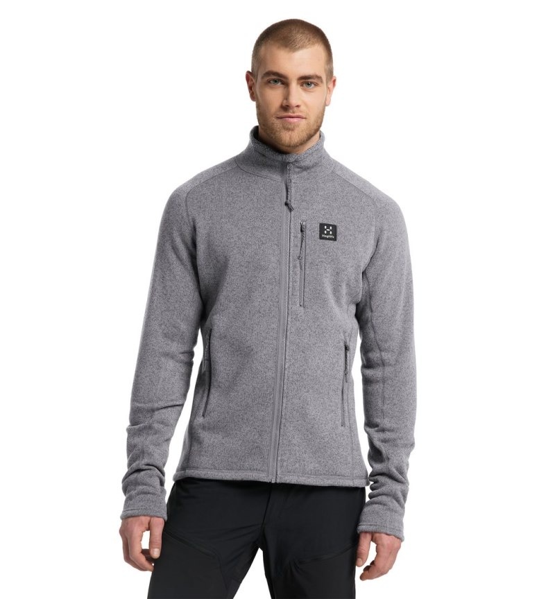 Men\'s Haglöfs Risberg Jacket Fleece Jackets Concrete Canada | UP62-647