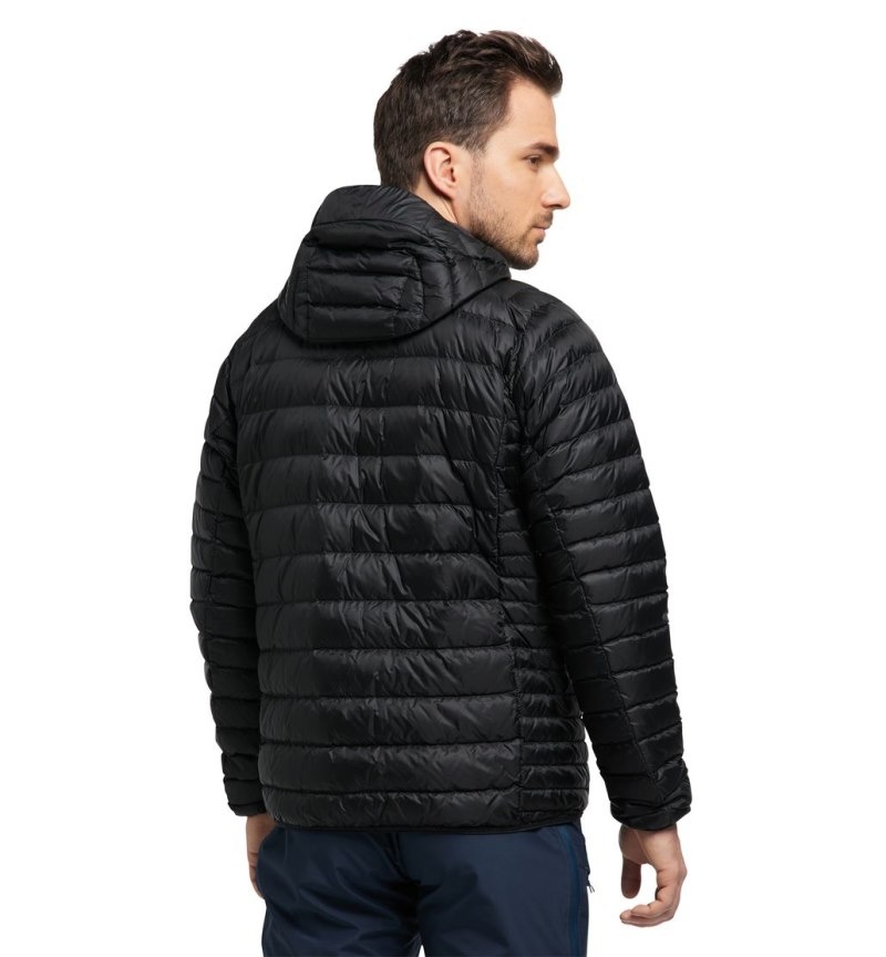 Men's Haglöfs Roc Down Hood Insulated Jackets Black Canada | ME18-425