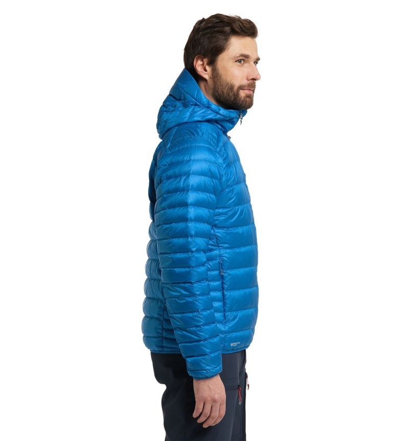 Men's Haglöfs Roc Down Hood Insulated Jackets Blue Canada | ZQ09-107