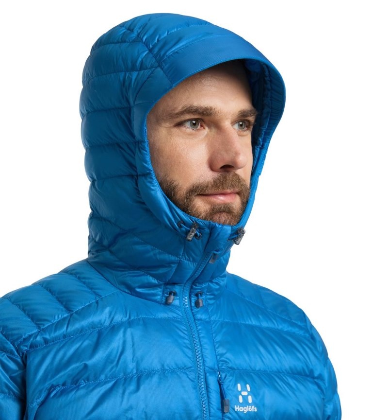 Men's Haglöfs Roc Down Hood Insulated Jackets Blue Canada | ZQ09-107