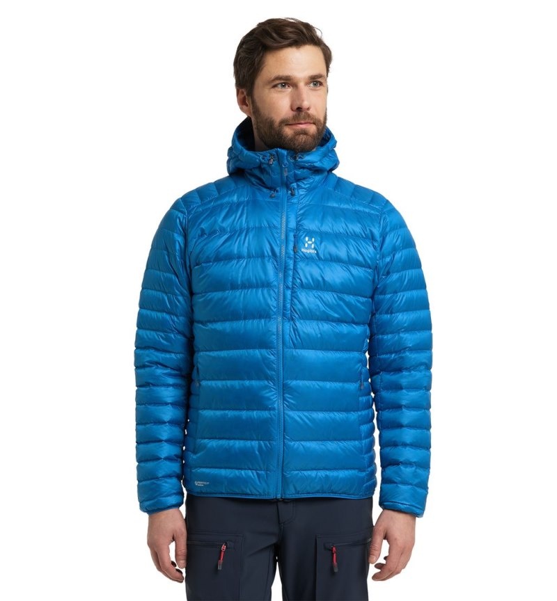 Men\'s Haglöfs Roc Down Hood Insulated Jackets Blue Canada | ZQ09-107