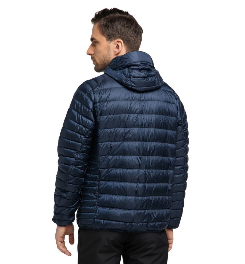 Men's Haglöfs Roc Down Hood Insulated Jackets Blue Canada | HR11-908