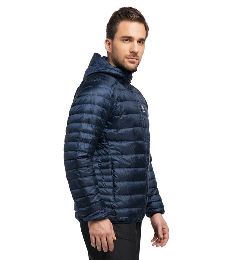 Men's Haglöfs Roc Down Hood Insulated Jackets Blue Canada | HR11-908