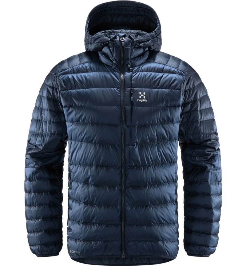 Men's Haglöfs Roc Down Hood Insulated Jackets Blue Canada | HR11-908