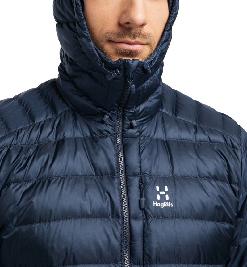 Men's Haglöfs Roc Down Hood Insulated Jackets Blue Canada | HR11-908