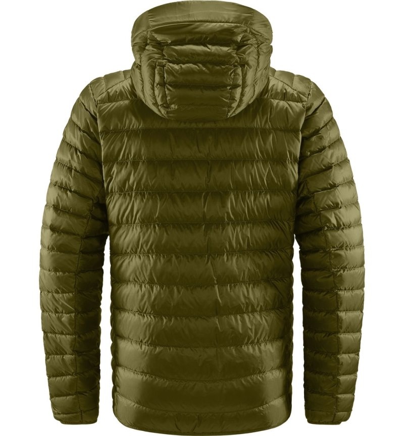 Men's Haglöfs Roc Down Hood Insulated Jackets Olive Green Canada | IM50-509