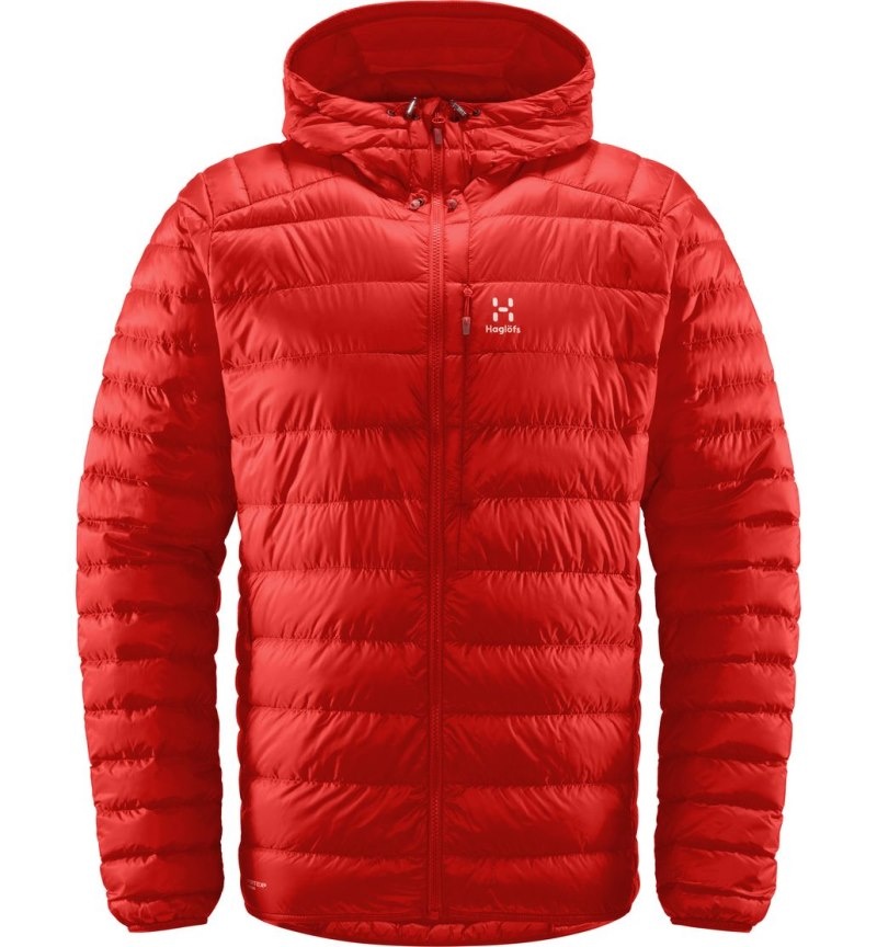 Men's Haglöfs Roc Down Hood Insulated Jackets Red Canada | AU55-727